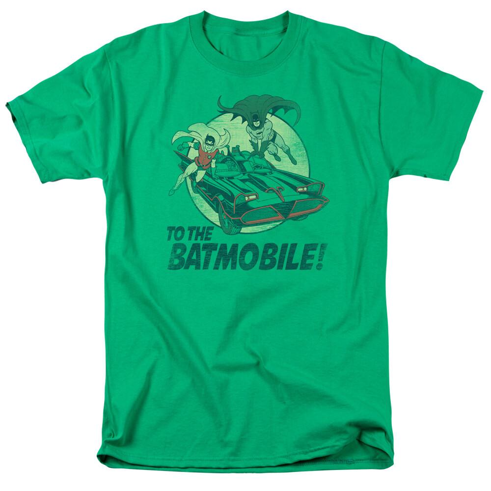 26 Classic Batman To The Batmobile T Shirt Mens Licensed Classic TV Merch Green Unisex T-Shirt M