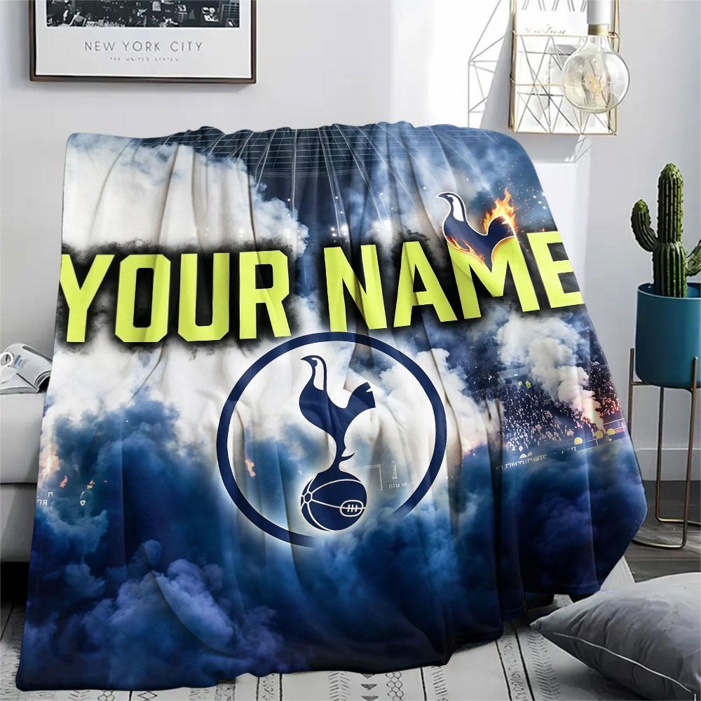 Custom Name,Tottenham Hotspur FC Printed Flannel Blanket, Soft Throw for Bedroom Sofa, Washable, Christmas Present, Great Gift.