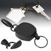 Portable Stretchable Anti Lost Anti Theft Rebound Keychain Key Ring Black(square )
