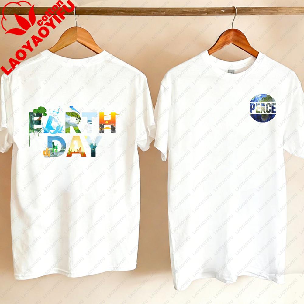 

Earth Day EnvironUnisextal Protection Save Tree Animals Cotton TShirt Harajuku Oversized T Shirt Aesthetic Shirts for Women Tops S