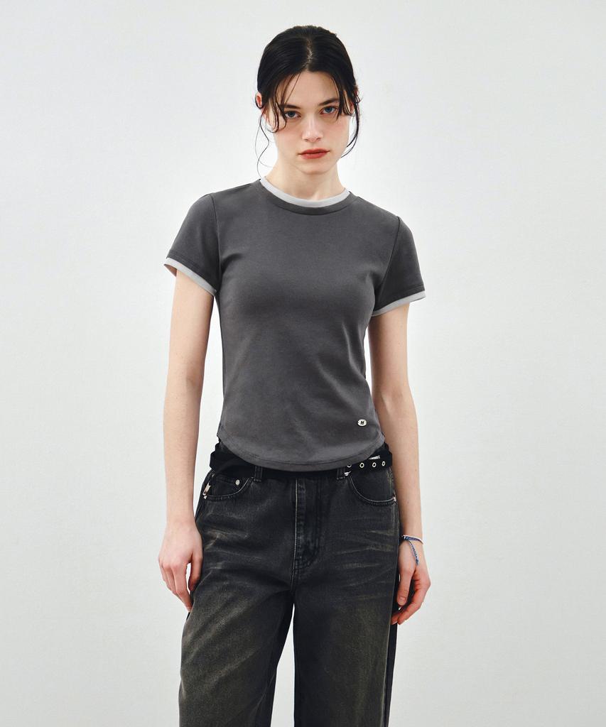 MONGDOL Essential Layered Short Sleeve T-Shirt Mdts099_5 Colors