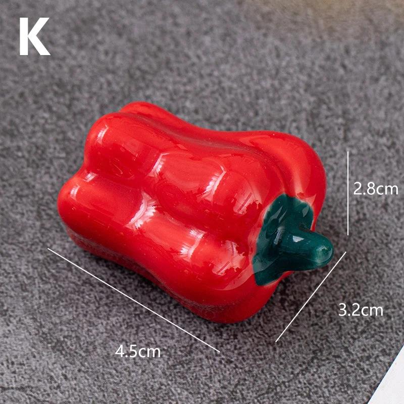 1pc Ceramic Chopstick Holder Japanese Vegetable Series Chopsticks Rack Fork Shelf Stand Kitchen Tableware Dining Table Decor
