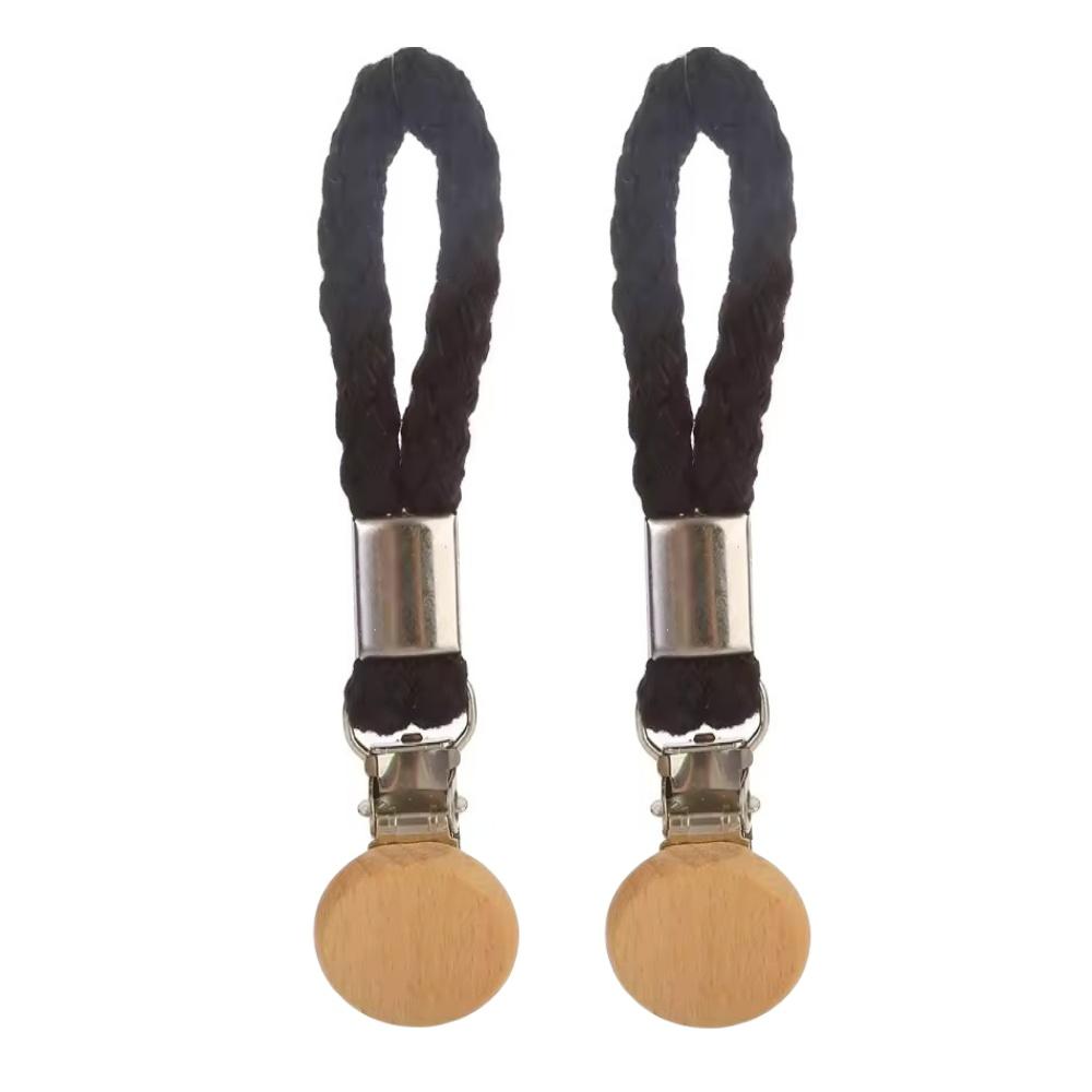 1-8PCS Towel Hanging Clips Woven Cotton Rope Bathroom Wood Round Head Metal Hanging Clips For Home Towel Clothes Storage Hook