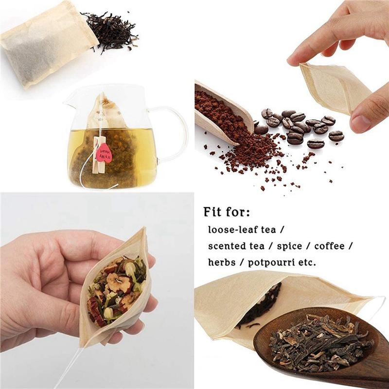1800 Pcs Disposable Tea Filter Bags,Natural Material Drawstring Seal Tea Bag Empty For Loose Leaf Tea (5X7cm)-B61B