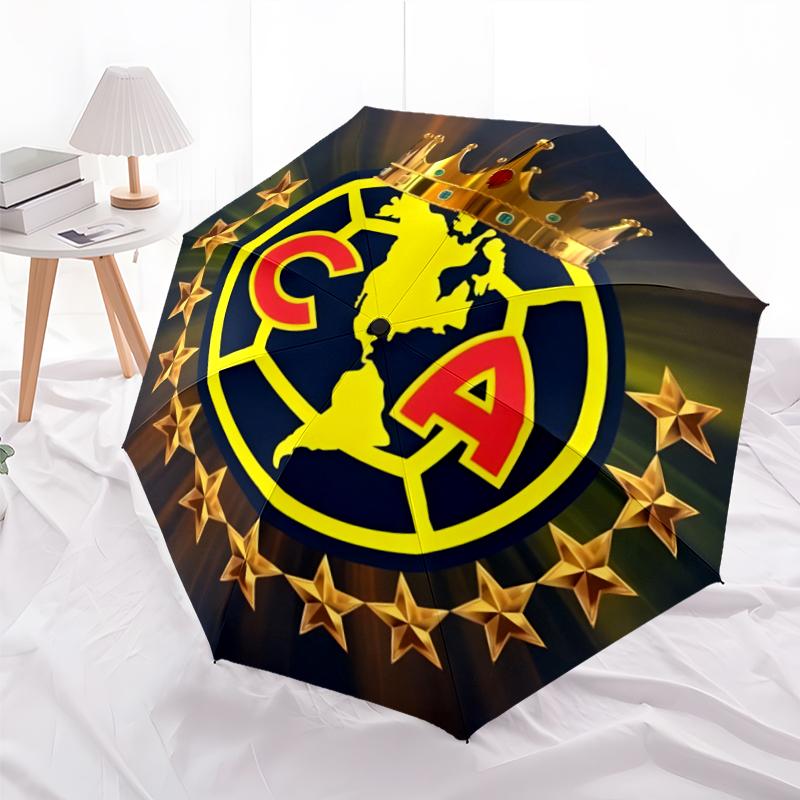 Club América Fashionable Automatic Opening/Closing Folding Umbrella. Portable and Foldable, Ideal for Gift, Travel, and Daily Use.