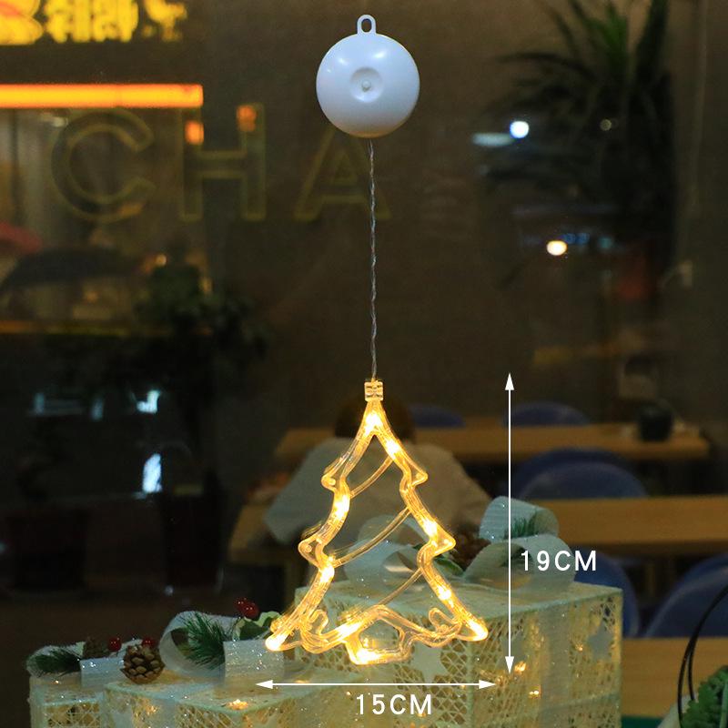 LED Christmas Suction Cup String Lights: Creative Curtain, Tree, Reindeer, and Bell Decorations