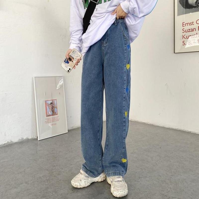 Mujer Jeans Ropa de cintura alta Pierna ancha Ropa vaquera Azul Streetwear  Vintage Calidad Harajuku Pantalones largos rectos comprar a buen precio —  entrega gratuita, reseñas reales con fotos — Joom