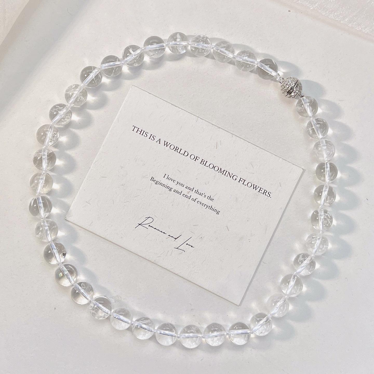 

Diamond Ball Buckle 10Mm Design Natural White Crystal White Asai Necklace Clavicle Chain