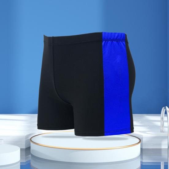 Yetişkin erkekler erkek mayoları orta katlı elastik bel Patchwork renkli su itici mayo çabuk kuruyan erkek mayoları yüzme şortu