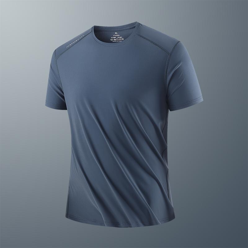 Large Size Ice Silk Loose Breathable Casual T-shirt Men's Outdoor Casual Sports Quick-drying Short Sleeves