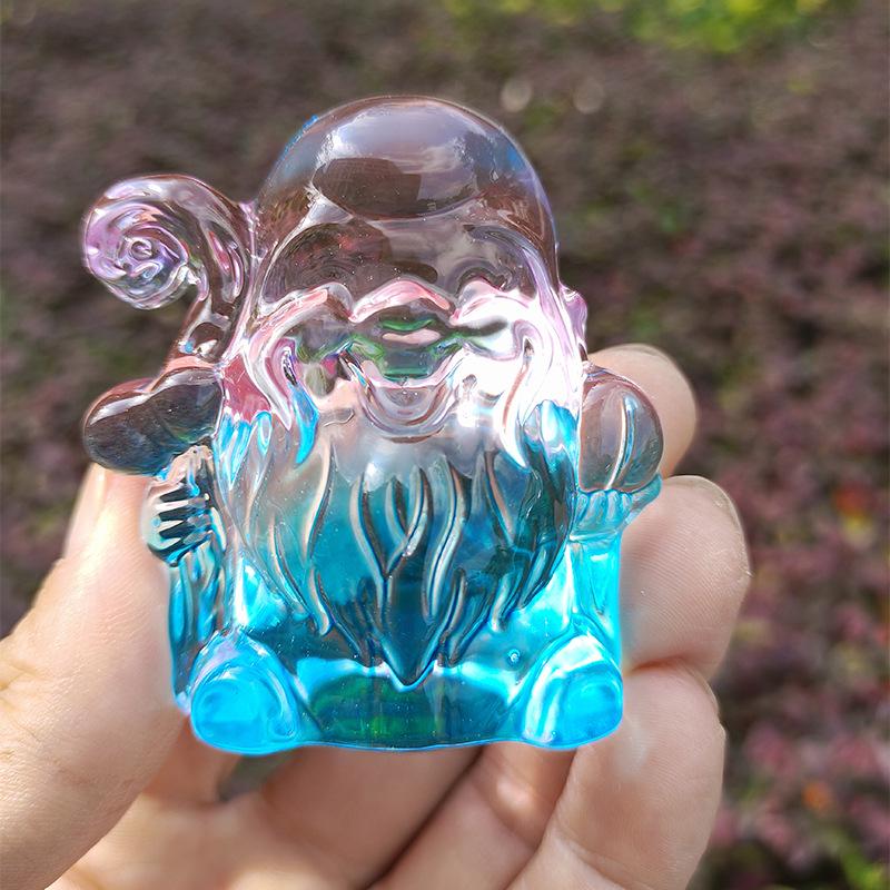 Crystal Glass God of Wealth Ornament: Home & Wedding Decoration Gift