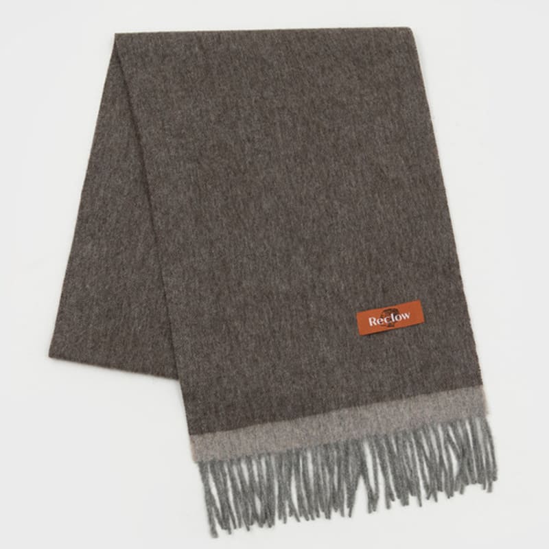 RECLOW 100% Wool Two-Tone Brown Color Block Muffler