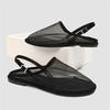 Transparent Mesh Women Sandals Comfortable Flats Walking Shoes Ladies Summer Closed Toe Slingback Sandalias Mujer Casual Loafers