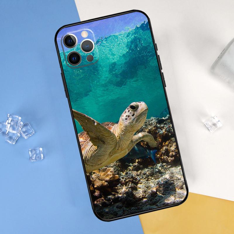 Ocean Sea Turtle Phone Case For iPhone 16 Pro Max 12 13 Mini 11 14 15 Pro Max XR 16 15 Plus 16e Cover Shell