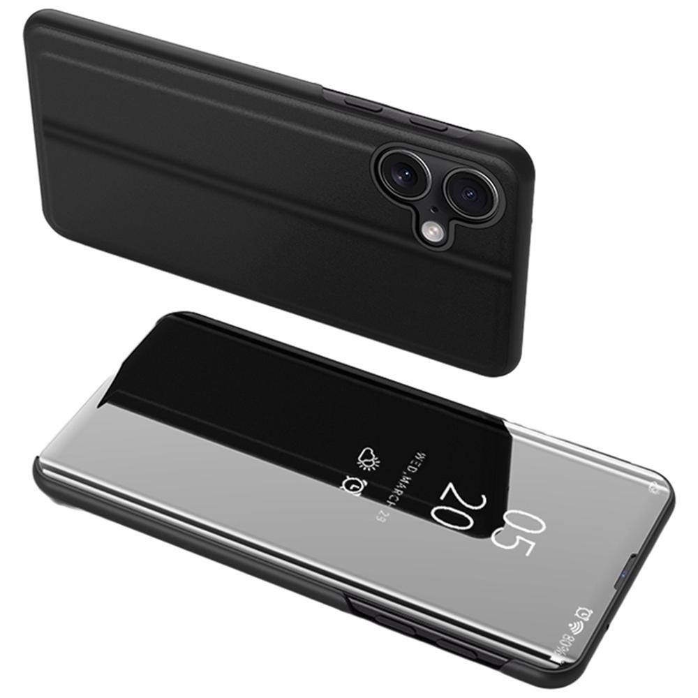 

Чехол для iPhone 16 Plus с окошком для просмотра, подставкой, кожаная откидная крышка для телефона B