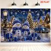 1Pcs Snowman Couple Winter Village Decoration Background Winter Backdrop For Photo Studio Photo Booth Party