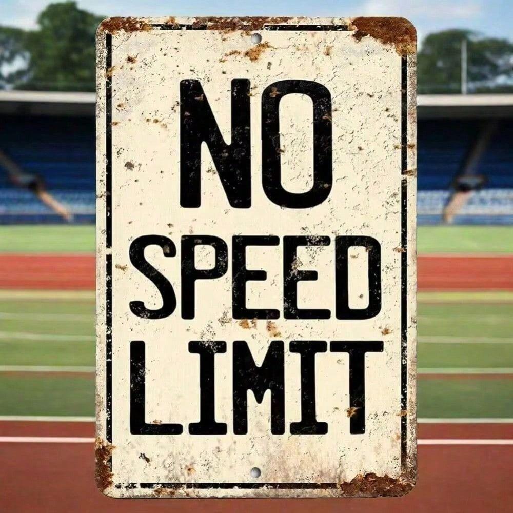Vintage Metal Sign Speed Limit Poster Bar Wall Decor
