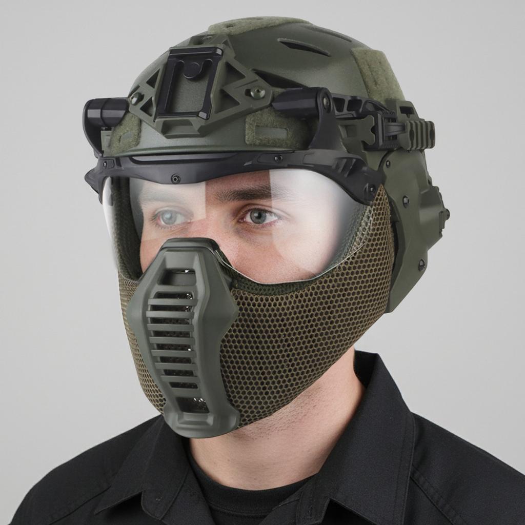 Full Protection Helmet with Goggles Protective Gear Airsoft Mask for Halloween Cosplay Movie Prop Paintball CS Game