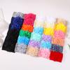 30Pcs Random Baby Soild Color Big Chiffon Flower Headband Children Toddle Wide Turban Elastic Nylon Headwear Hair Accessories