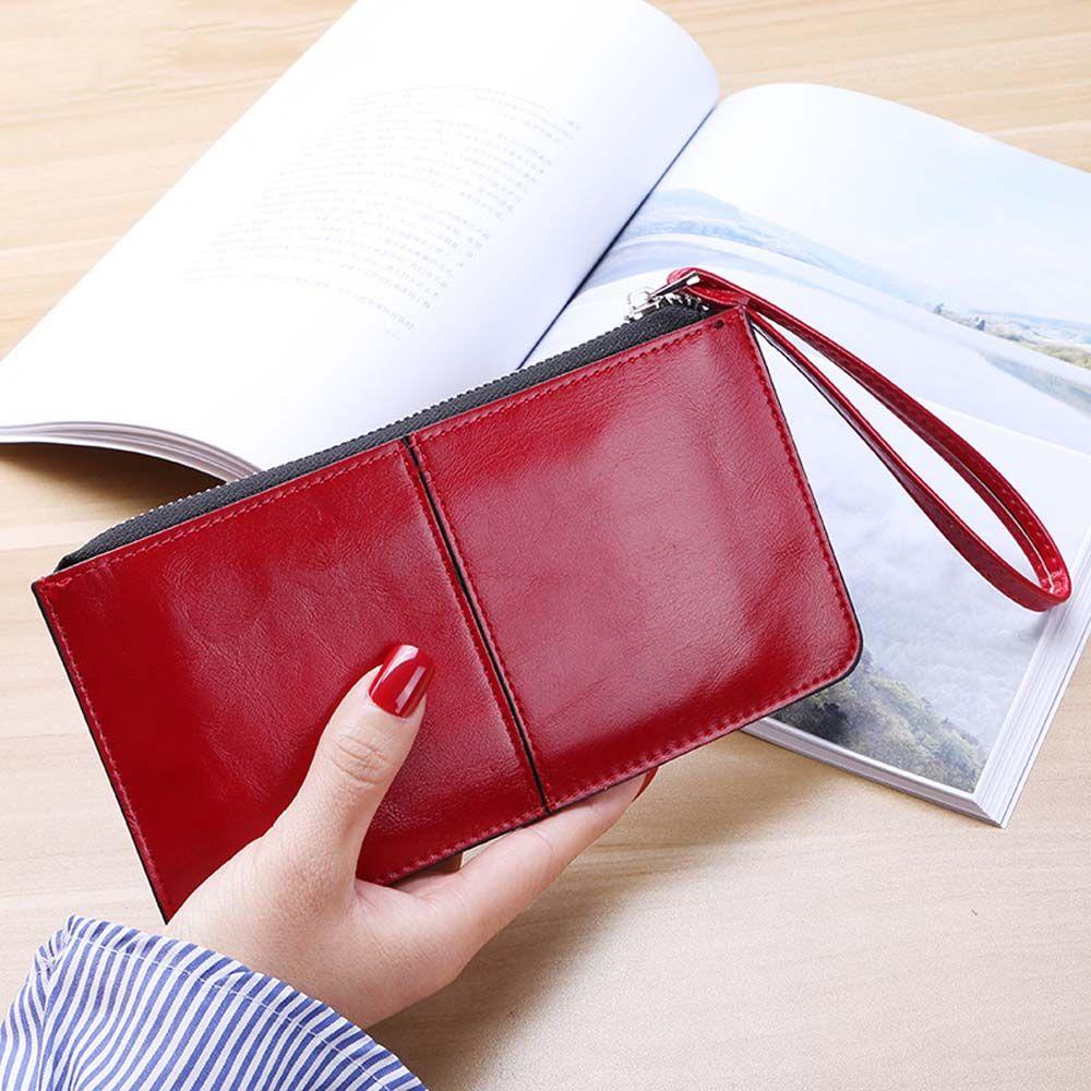

Money clip Handbag Clutch Money Bag With zipper Card Case Coin Purse Long Wallet Card Holder червоний