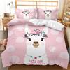 Alpaca Duvet Cover Kids Girls Alpaca With Headphones Duvet Cover Cartoon Alpaca Comforter Cover Double Queen King Size