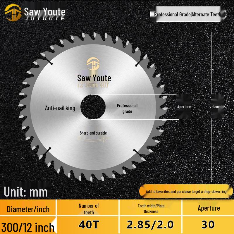 Woodworking Circular Saw Blade for 4, 10, or 12 Inch Cutting; Fits 125 Angle Grinder & 140 Lithium Battery Saw - Cuts Aluminum Sheets