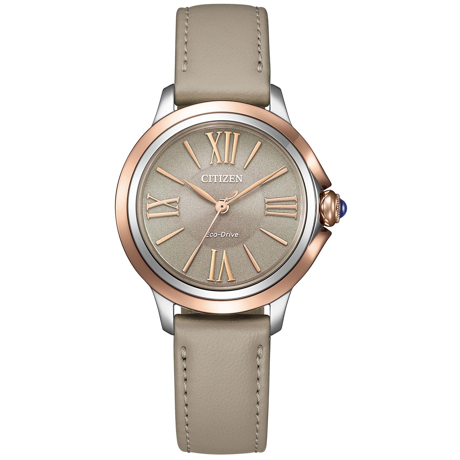 

[Citizen] Photovoltaic Eco-Drive ROUND Collection Waterproof Gray Pink Gold EM1166-01Z Women s