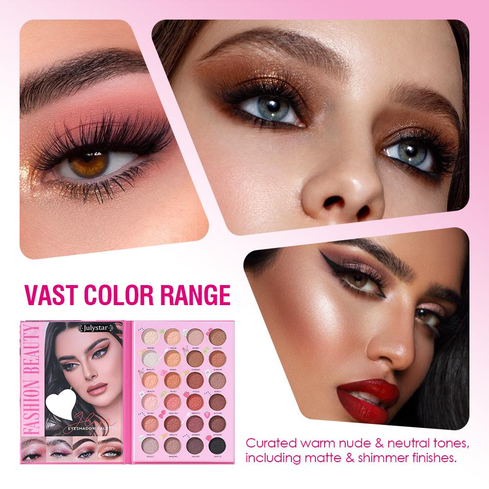 JULYSTAR 48 Colors Glam Eyeshadow Palette Matte Shimmer Earth Tone Makeup Palette High Pigmented Waterproof Long Lasting Face Makeup Kit with Mirror