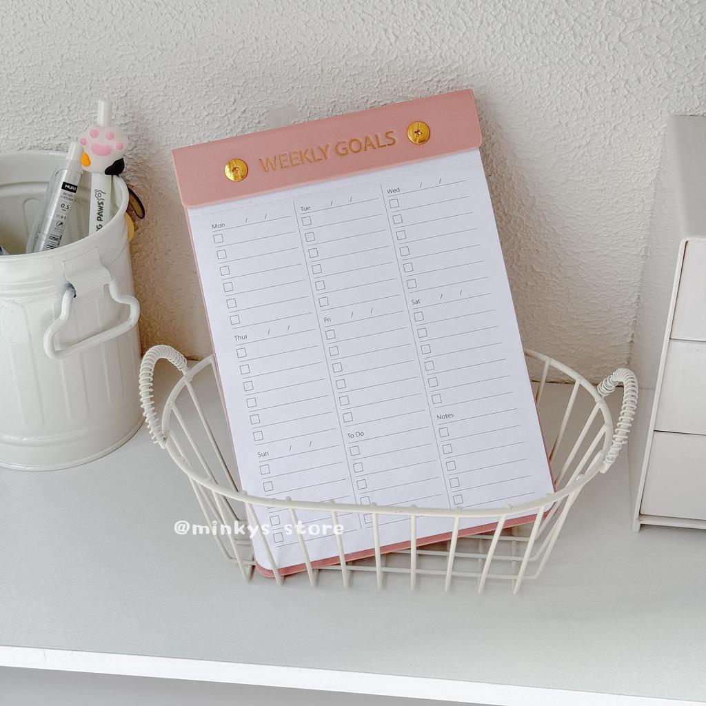 MINKYS 80 Sheets Memo Pads Paper Weekly Planner To Do List Journal Meeting Note Paperlaria Stationery