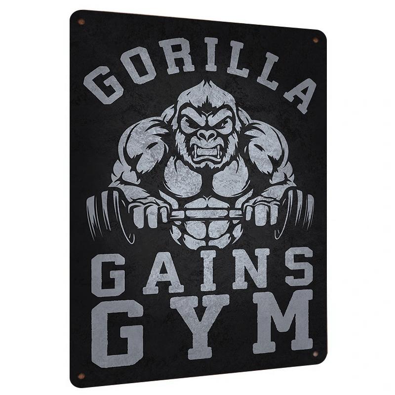 

Gorilla Fitness Metal Wall Art Gym Strength Theme Decorative Iron Painting for Home Gym Decor 20x30cm（7.8x11.8inch）