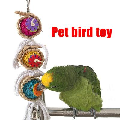 Pet Bird Toy - Bird Parrot Toys Hanging Bell Pet Bird Cage Swing Toy Hanging Toy For Small Parakeets Cockatiels