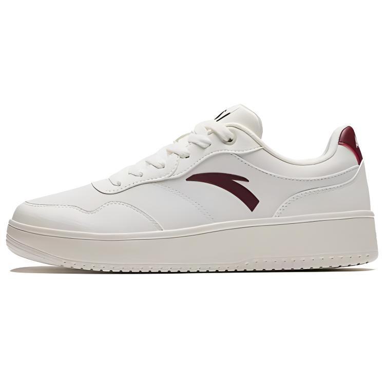 Anta Synthetic Leather Height Increasing Low Top Casual Shoes Men's White Red 912428010-1