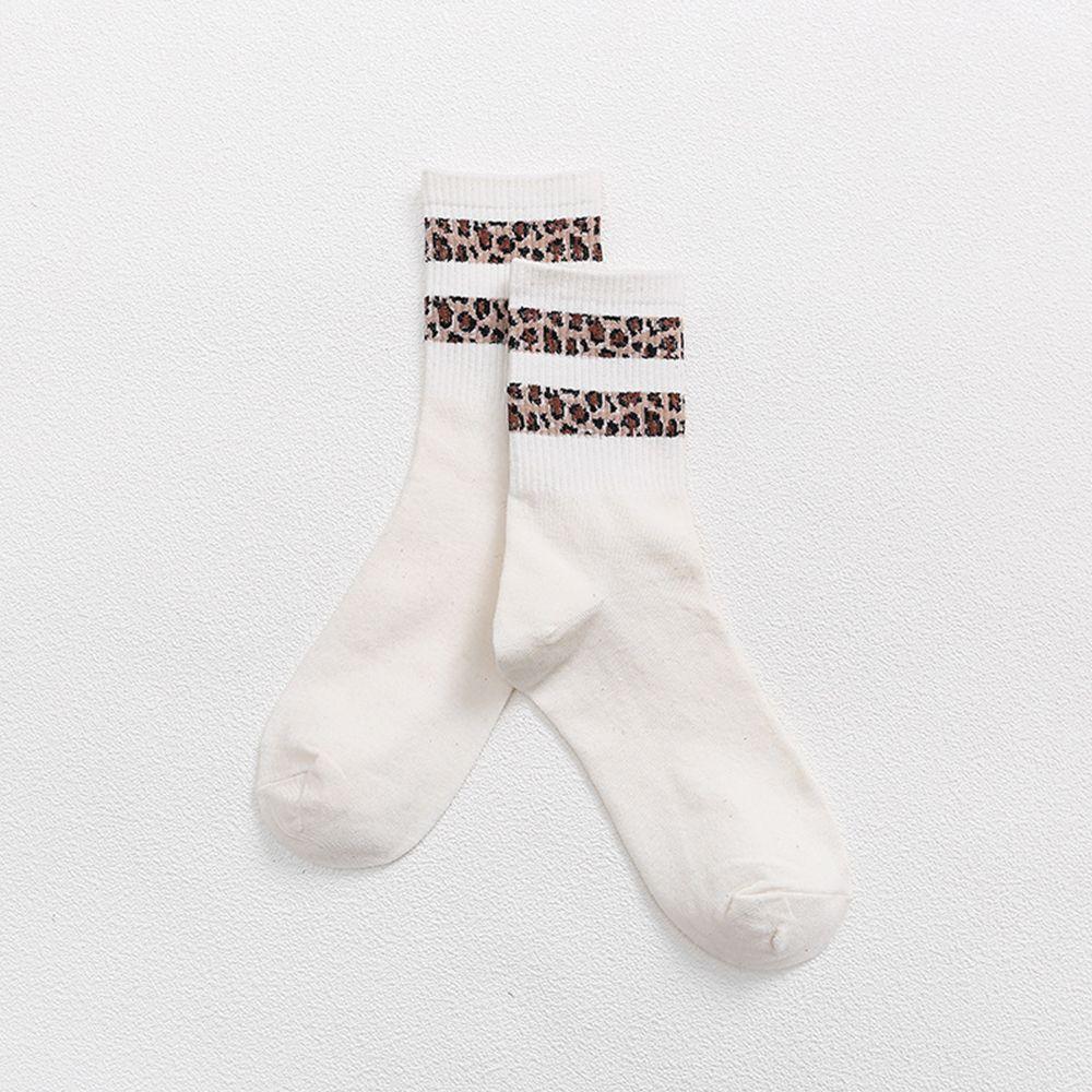 Ελαστικές Κάλτσες με Μοτίβο Λεοπάρ Αναπνεύσιμες Ζεστές Κάλτσες Μακριές Κάλτσες Μήκους Μέσης Κνήμης Φθινόπωρο Χειμώνας
