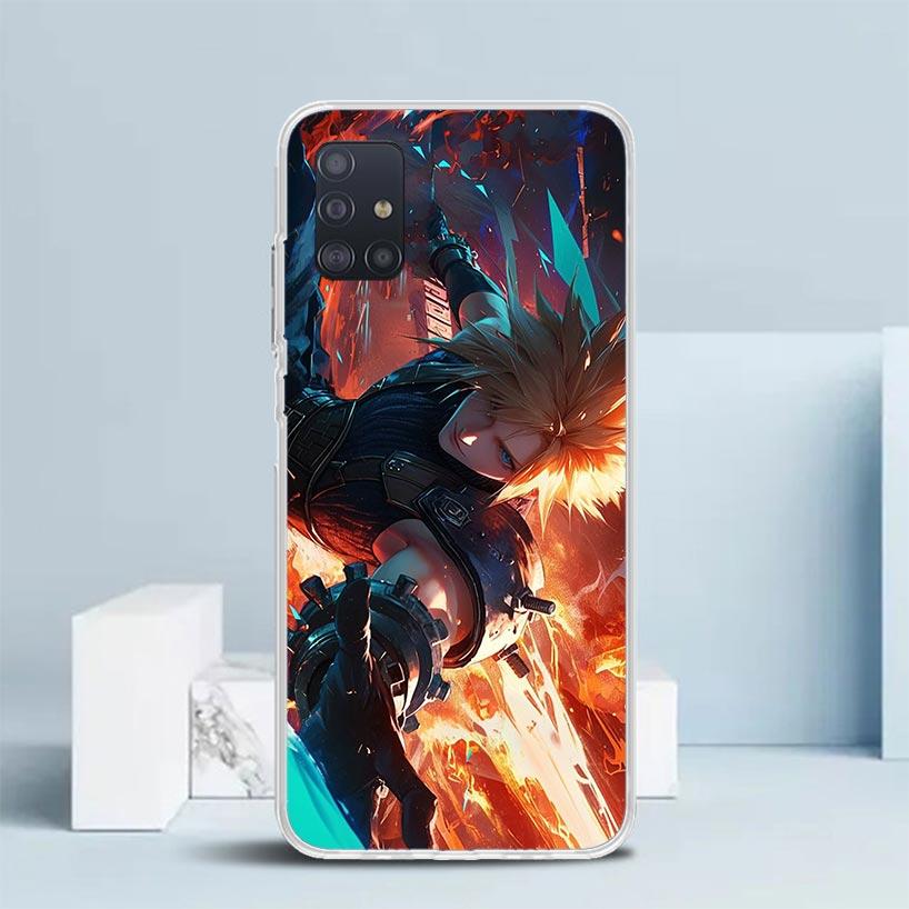 Final Fantasy FF VII Soft Cover for Samsung Galaxy A12 A22 A32 A52 A72 A02S Phone Case Note 20 Ultra 10 S10 Plus A51 A71 A50S A2