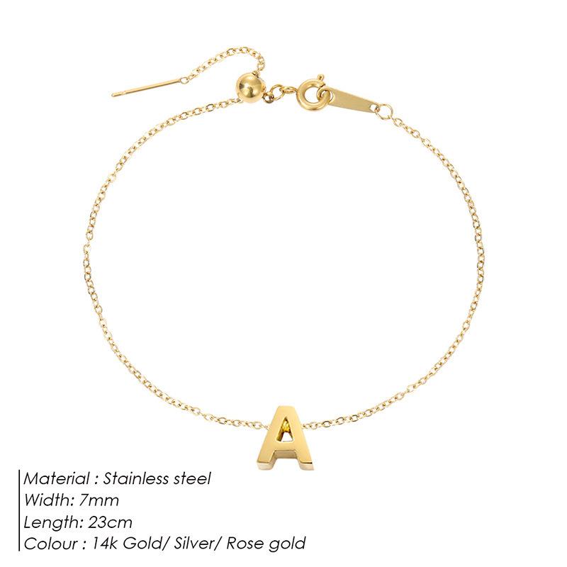 Shunquan Schmuck Neuer einfacher Stil DIY Englischer Buchstaben Fußkettchen Damen Personalisiert Custom 316 Edelstahl Anlaufbeständiges Fußkettchen