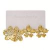 Popular retro gold flower earrings women's simple sun flower stud earrings ear jewelry
