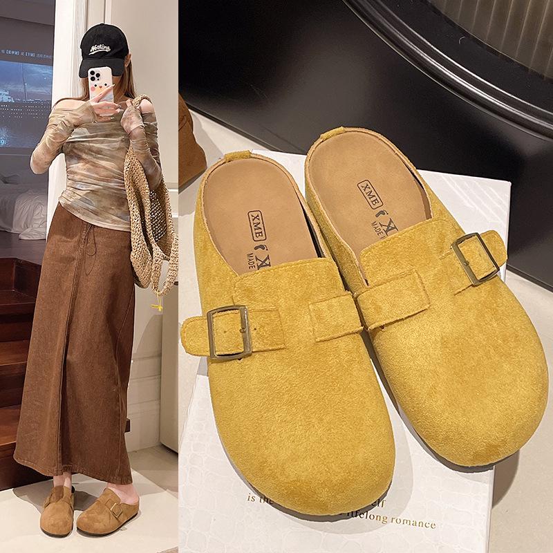 Women's 2025 Spring/Summer Retro Thick-Soled Height-Increasing Birkenstock Sandals - Lightweight Closed-Toe Design