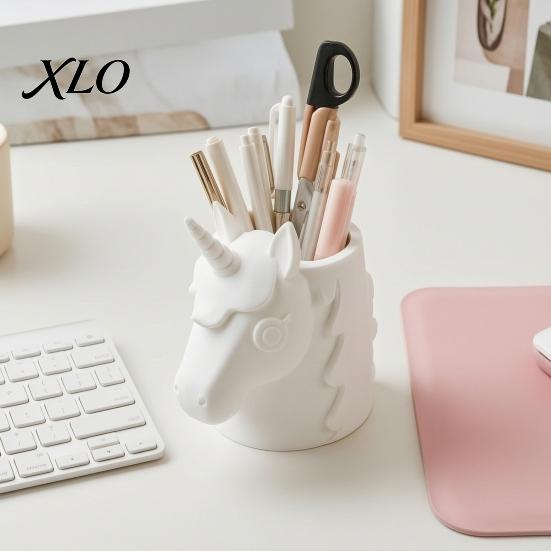 Cute Stationery Storage 3D Printed Horse Makeup Brush Holder for Desk, Vanity Organizer Dreamy Room Decor Pens And Stationery, Kawaii Container