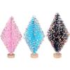 Mini Colorful Heart Sequin Pine Needle Christmas Tree For Festive Holiday Decoration