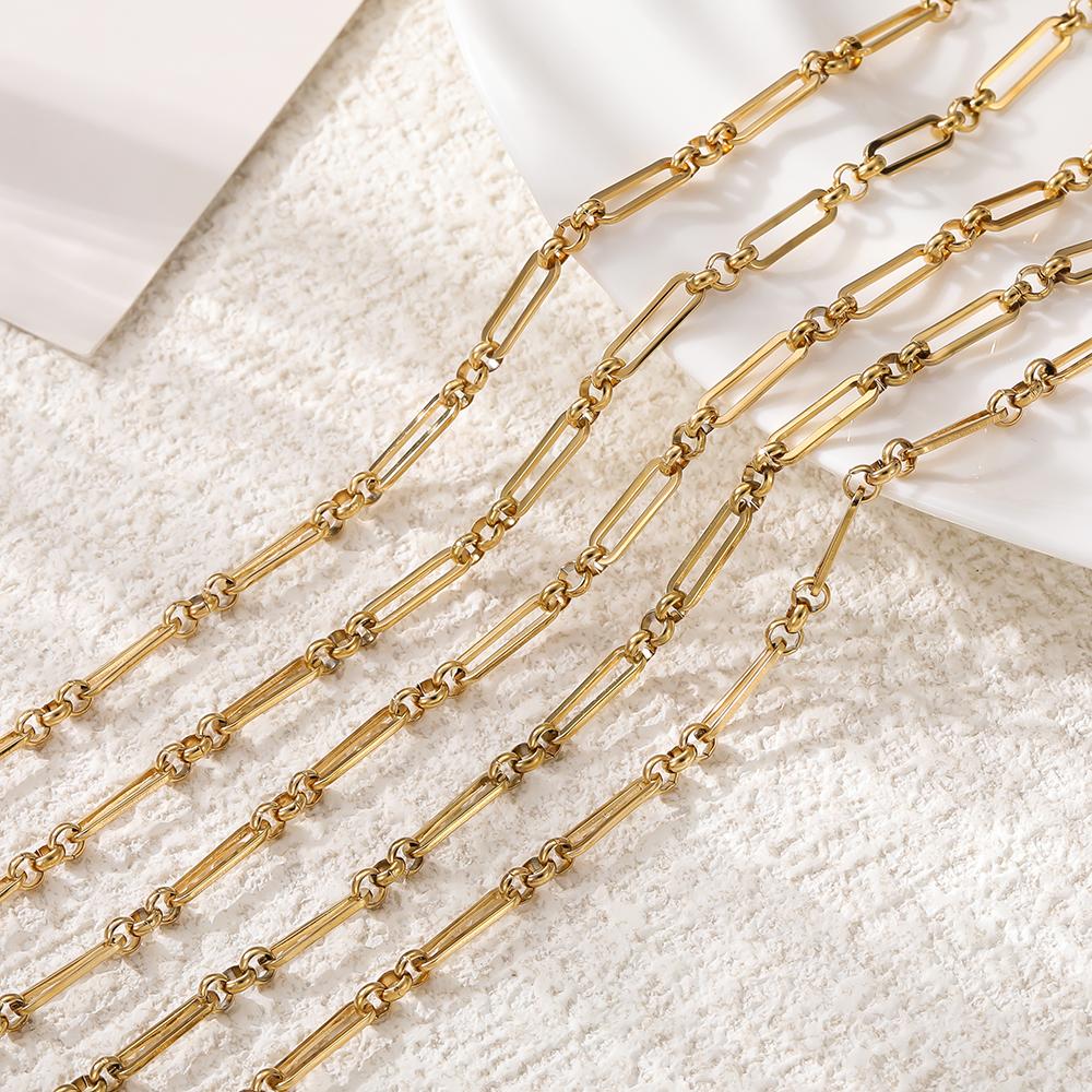 1Meter 4x14mm Stainless Steel Chain No Fade Cable Chains for Necklace Bracelet Anklet DIY Jewelry Making Component