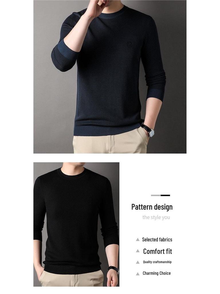 Spring & Autumn Fashion: Men's Plus Size Knitted Sweater - Thin, Casual, Sporty, Stylish, and Warm