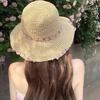 Foldable Wide Brim Straw Sun Hat for Women Summer UV Protection Lightweight Beach Vacation Gardening Cap