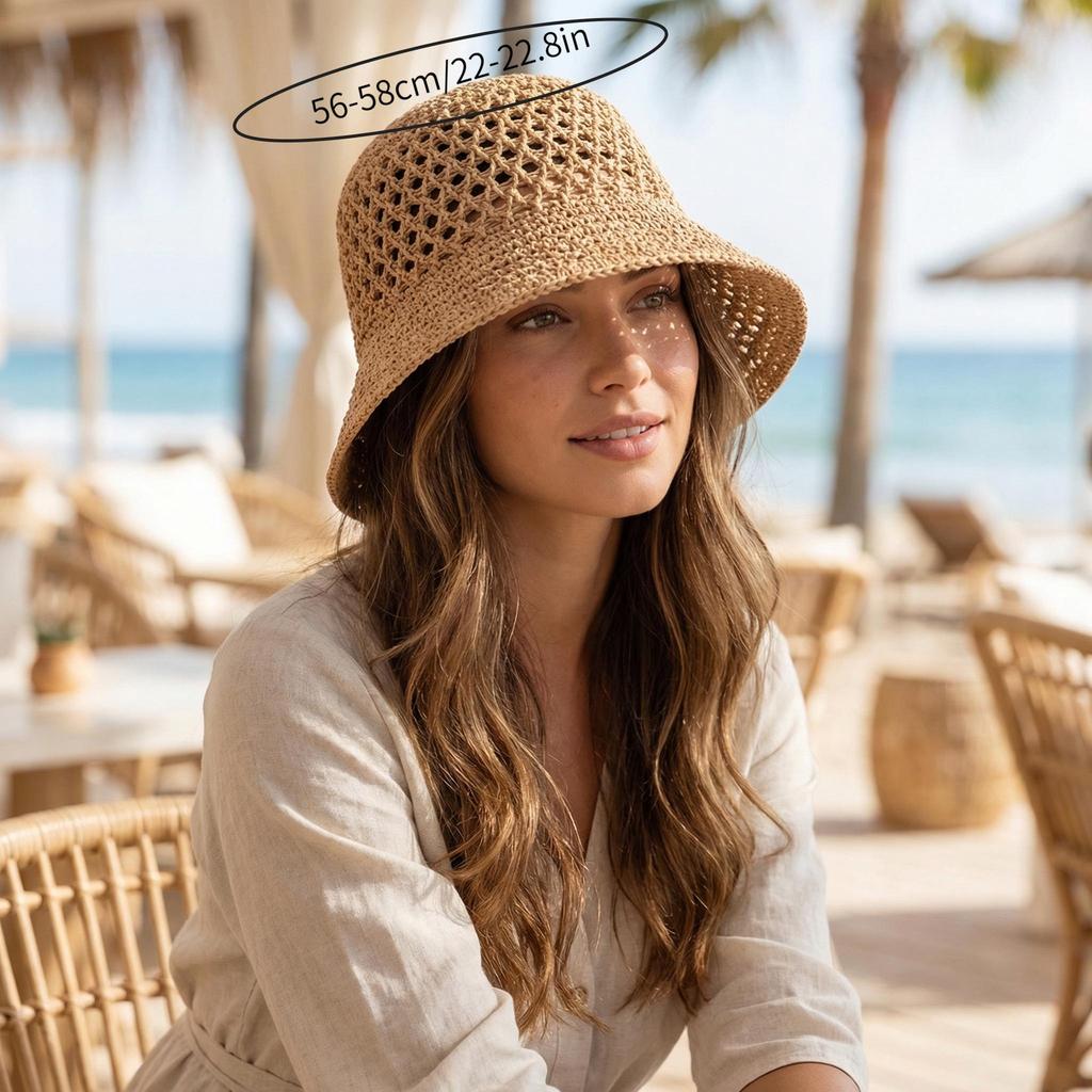 Women's Elegant Sun Hat Outdoor Sun Protection Hat Breathable Summer Fashionable Outdoor Sun Hat Bucket Hat