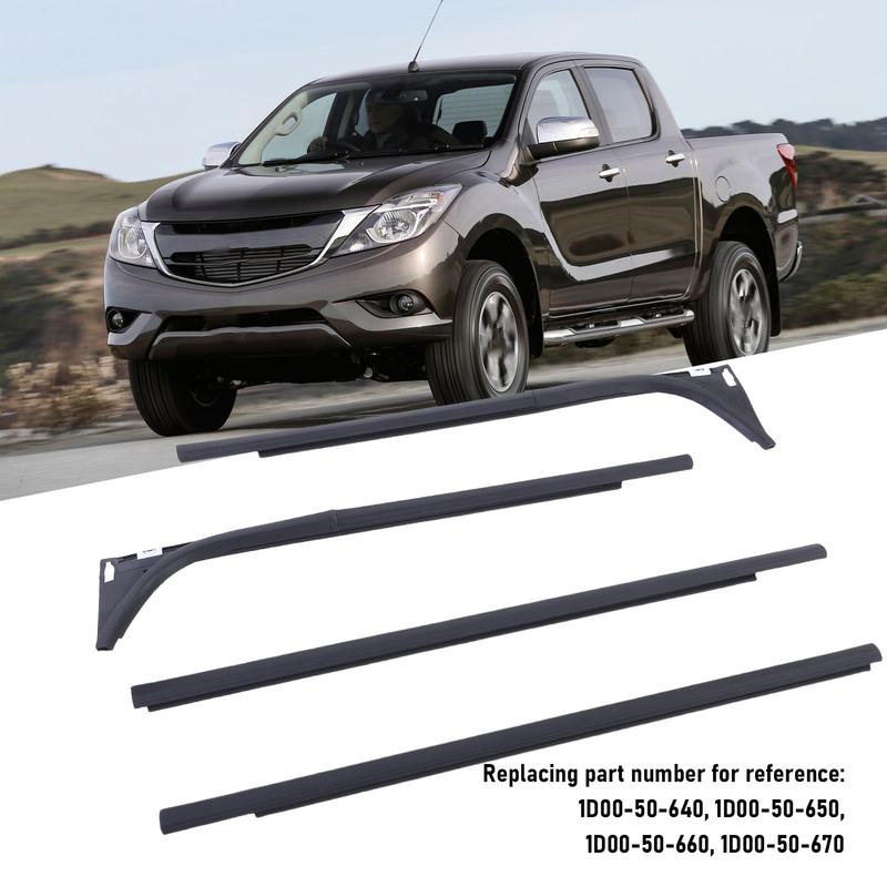 4Pcs Car Window Seal Strip Set Replacement for Mazda BT50 4 Doors 2012-2019 1D00-50-640 Rubber Weather Proof Supplies