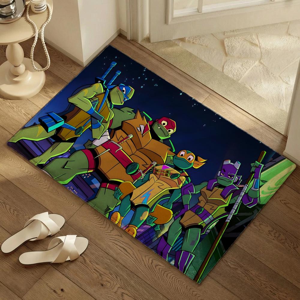 Anime N-Ninja Turtles Floor Mat Thickened Soft Flannel Mat Non-Slip Absorbent for Living Room Home Decor