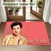 Crystal Velvet Square Rug Custom NameHarry Styles Pattern Non Slip Home Floor Decor Rug