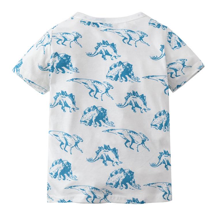Dinosaur print new short-sleeved children's T-shirt children's casual tops for boys and girls