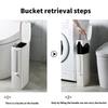Plastic Garbage Can with Press Type Opening Large Capacity Trash Can Waste Bin Toilet Brush for Daily Disposal Need