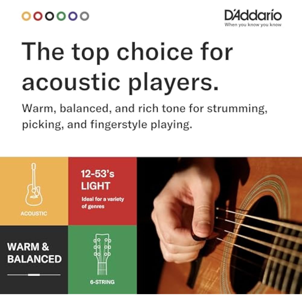 D'Addario Daddario Acoustic Guitar Strings Phosphor Bronze .009-.045 12 Strings Light EJ41 [Domes...