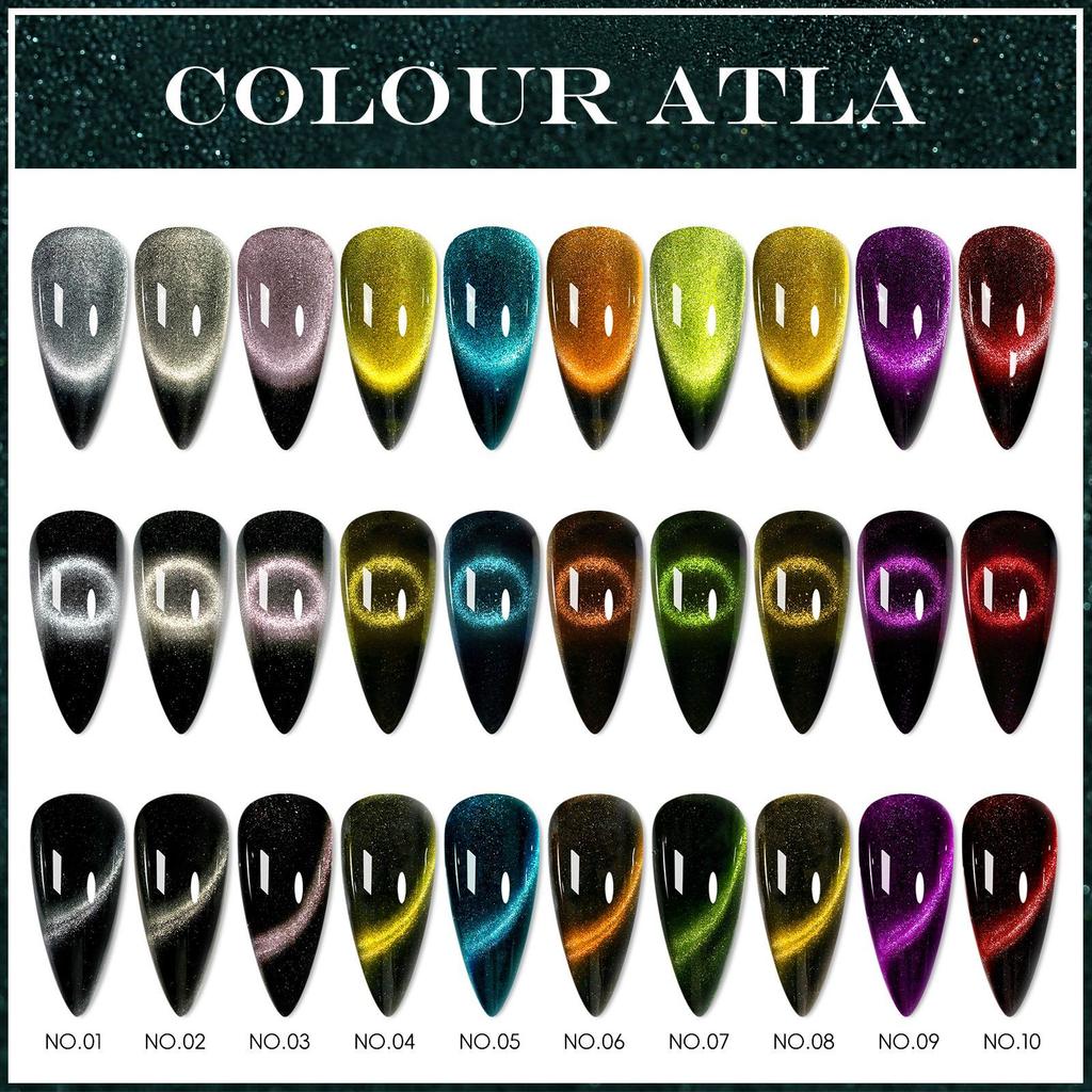 Xiaomi 9D Meteorite Cat Eye Powder Strong Magnetic Nail Glitter Pigment Manicure Holographic Laser Chrome Dust Can Use With Polish Gel